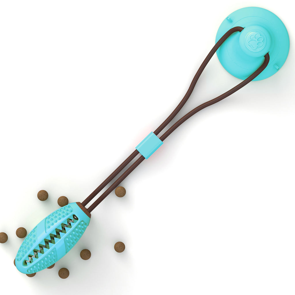 Interactive Dog Tug Toy with Suction Cup & Chew Ball for Teeth Cleaning and Feeding
