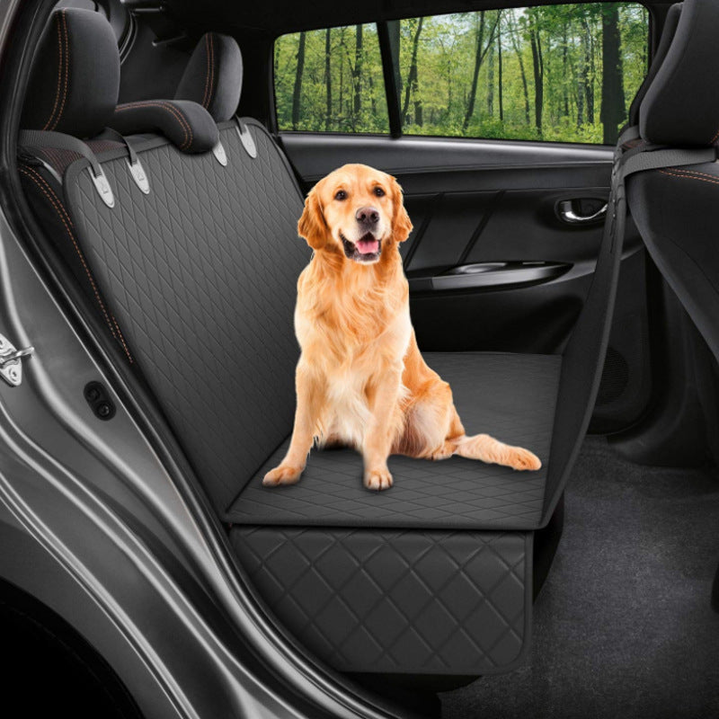 Dog Car Seat Cover with Mesh Window – Hammock Protector for Back Seat Travel