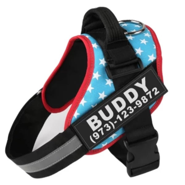 Personalized Pet Harness – Breathable Reflective No-Pull Dog Harness with Custom Patch