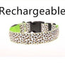 LED Light Dog Collar – Adjustable Nylon Leopard Style Pet Collar for Safety