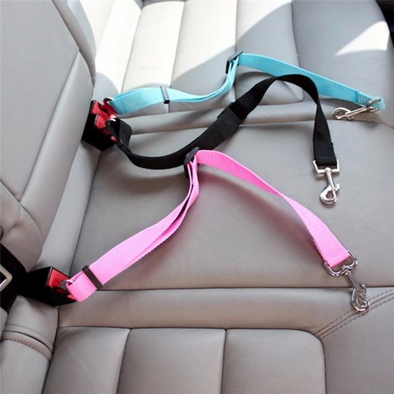 Adjustable Pet Car Seat Belt – Dog & Cat Safety Harness Clip for Vehicles