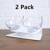 Cat Double Bowl | Elevated Tilted Cat Food & Water Bowls for Cervical Spine Protection