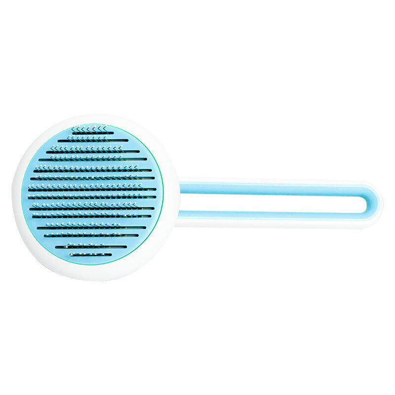 Pet Grooming Brush – Round Automatic Hair Remover & Massage Comb for Dogs & Cats