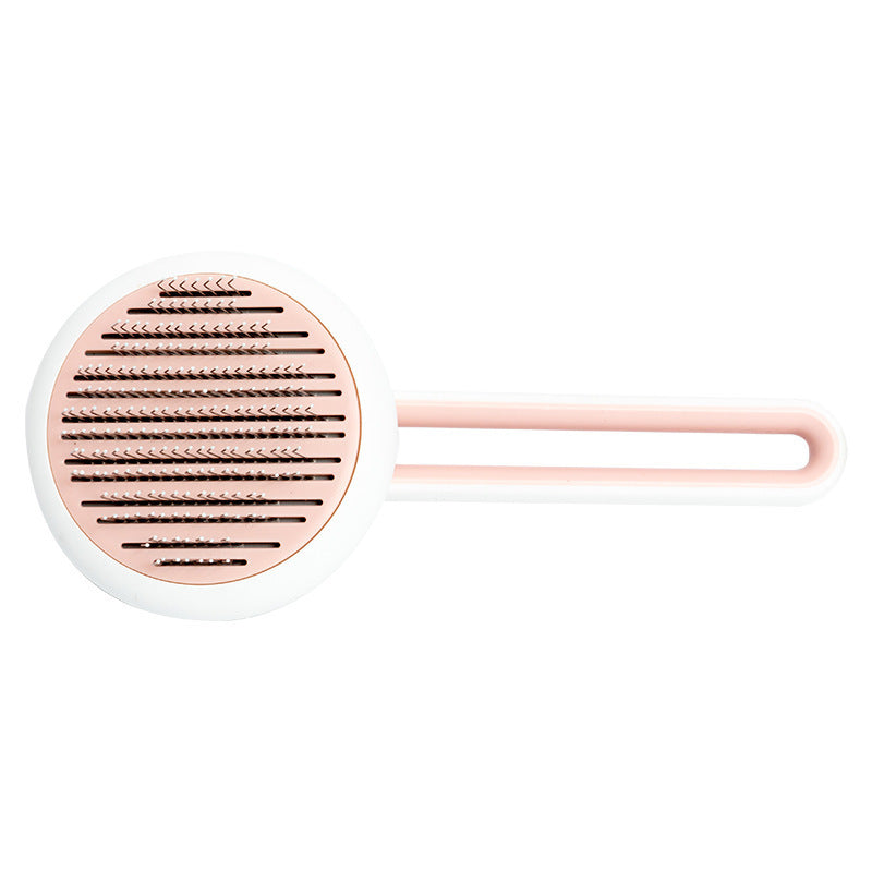 Pet Grooming Brush – Round Automatic Hair Remover & Massage Comb for Dogs & Cats