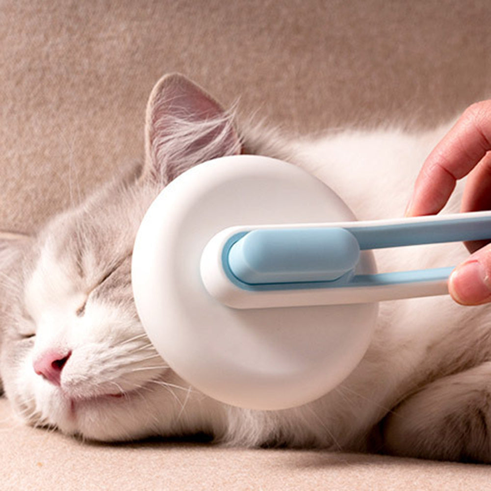 Pet Grooming Brush – Round Automatic Hair Remover & Massage Comb for Dogs & Cats