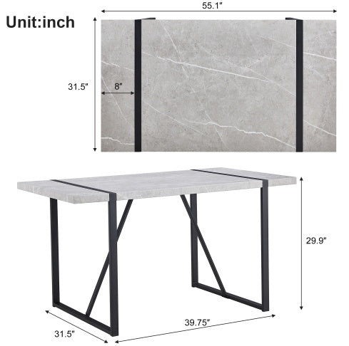 Kitchen & Dining Room Table – Modern 4-Person 55-Inch Table