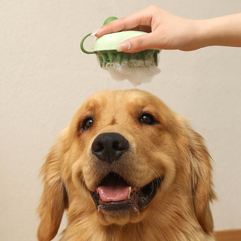 Handheld Silicone Pet Brush – Shampoo, Massage & Hair Removal Grooming Tool for Dogs & Cats