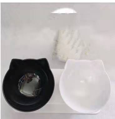 Cat Double Bowl | Elevated Tilted Cat Food & Water Bowls for Cervical Spine Protection