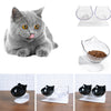 Cat Double Bowl | Elevated Tilted Cat Food & Water Bowls for Cervical Spine Protection