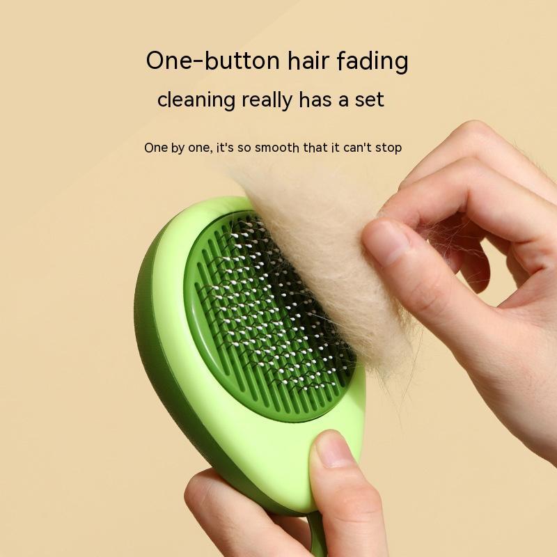 Pet Hair Remover Brush – Avocado Grooming Comb for Cats & Dogs with Stainless Steel Pins