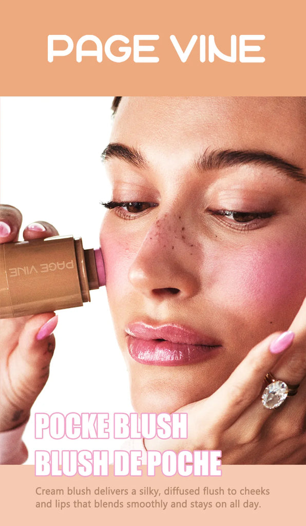 PAGE VINE Pocket Blush Stick – 6-in-1 Lip & Cheek Balm