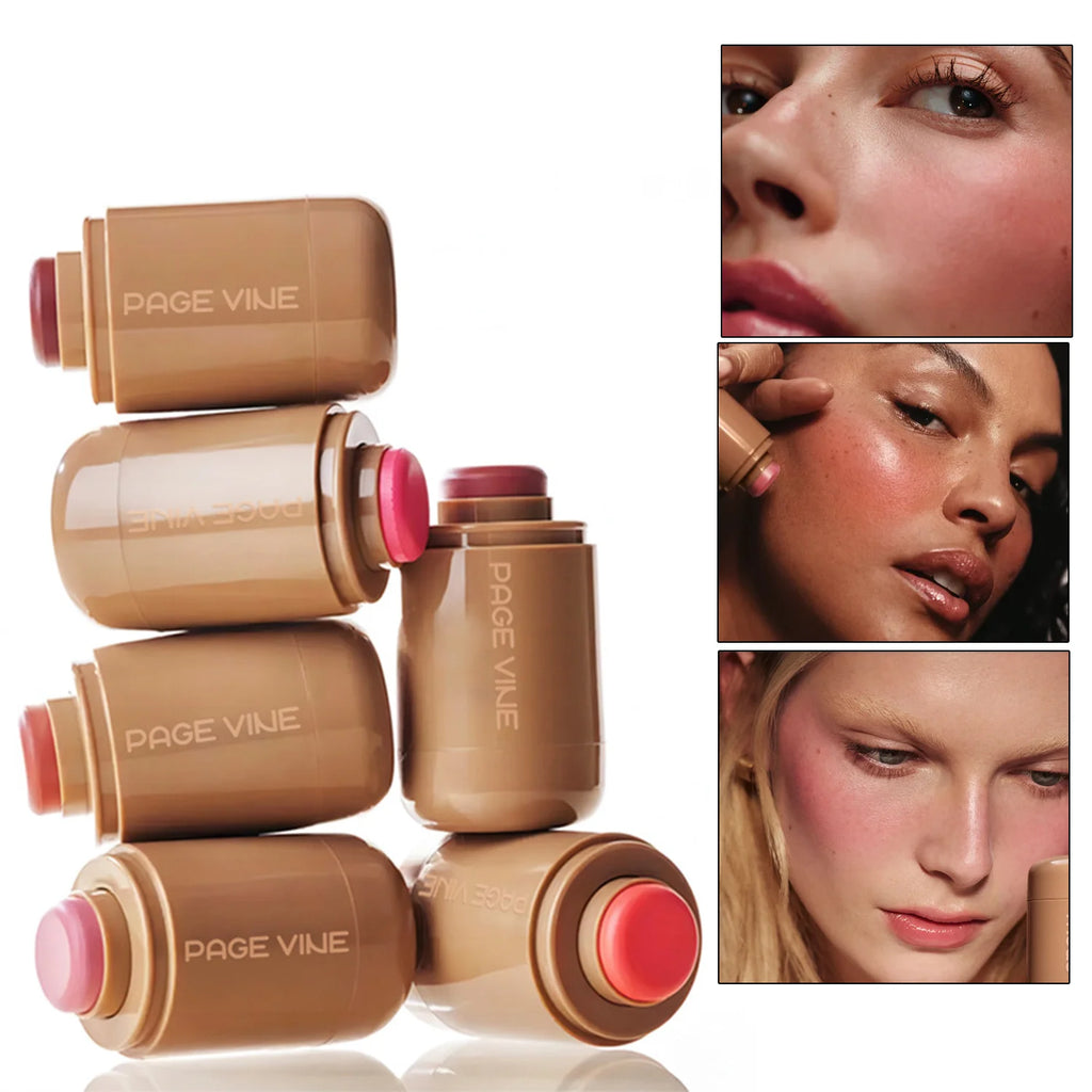 PAGE VINE Pocket Blush Stick – 6-in-1 Lip & Cheek Balm