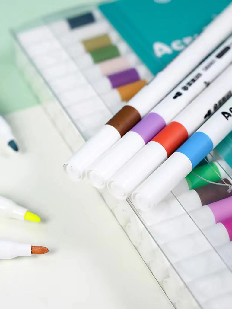 12-80 Color Acrylic Paint Markers Set Soft Tip for Art & DIY Surfaces
