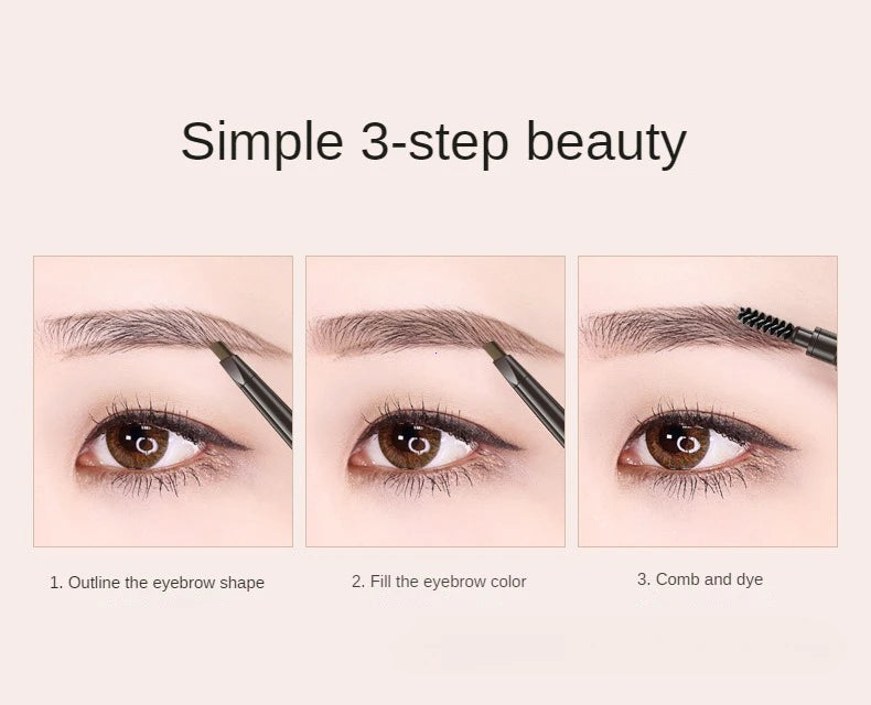 2-in-1 Waterproof Eyebrow Pencil – 5 Colors, Long-Lasting Tattoo Brush