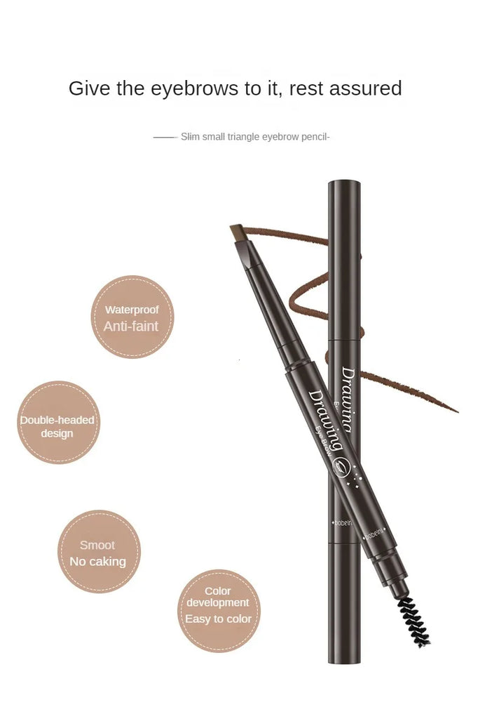 2-in-1 Waterproof Eyebrow Pencil – 5 Colors, Long-Lasting Tattoo Brush