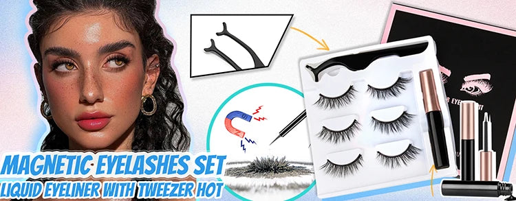 Magnetic Mink Lashes Set – Reusable with Tweezers