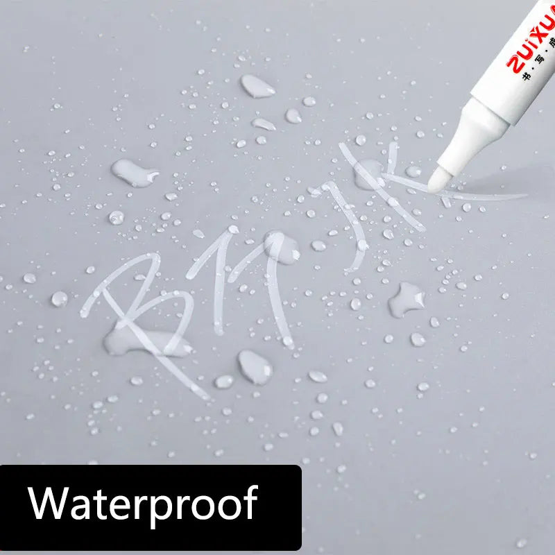 White Marker Pen Set Waterproof Oily Ink for DIY Sketch & Writing
