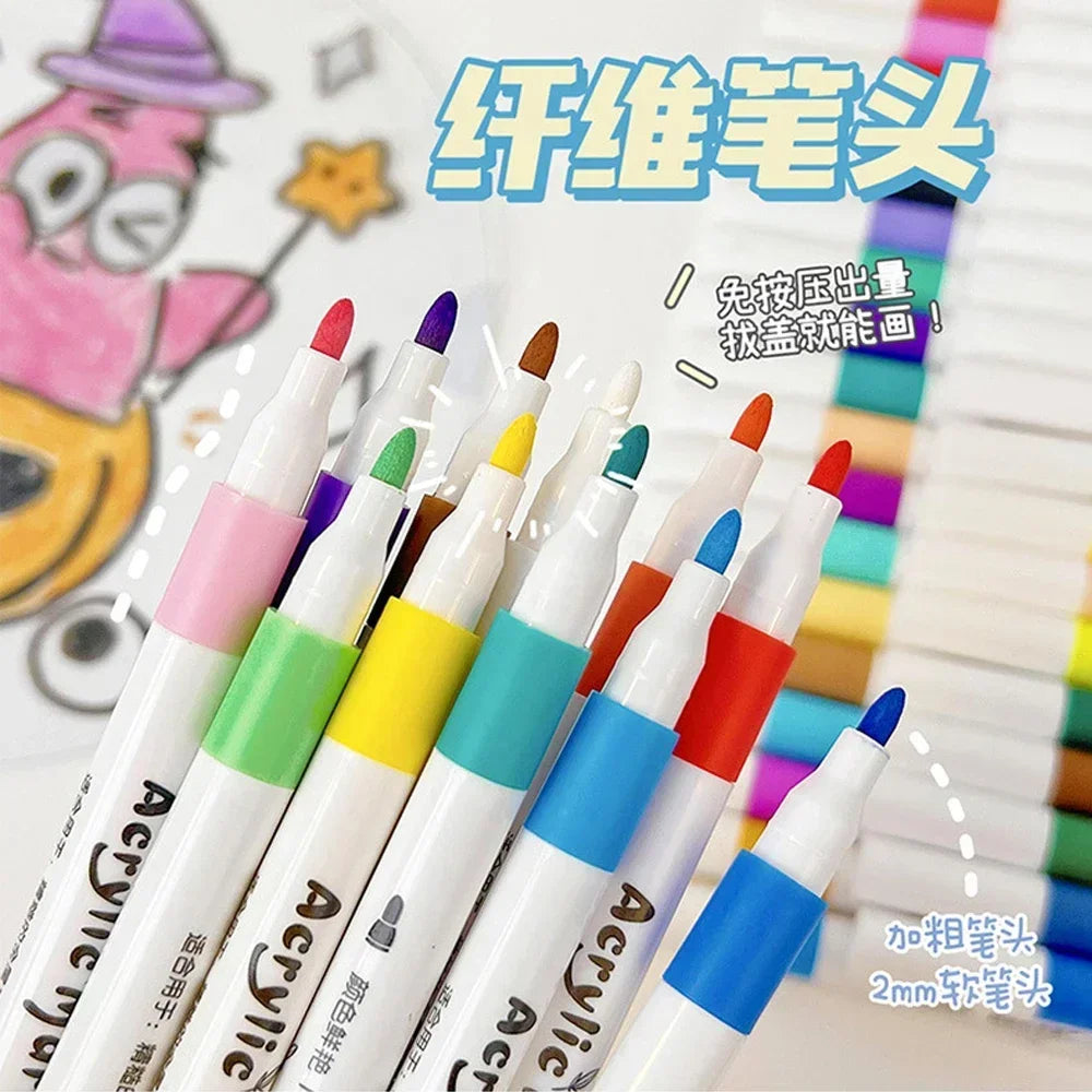12-80 Color Acrylic Paint Markers Set Soft Tip for Art & DIY Surfaces
