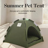 Foldable Pet Tent Nest – Breathable Semi-Closed Outdoor Bed with Cooling Pad