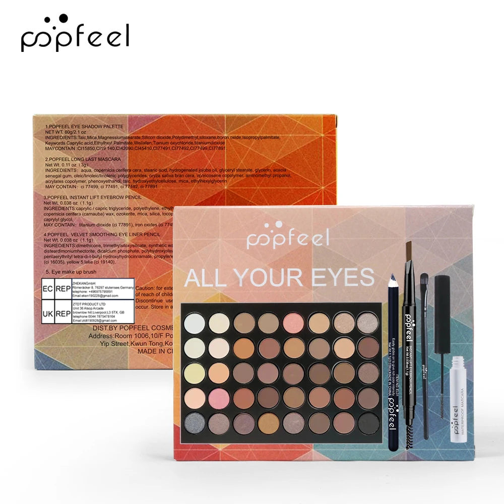 POPFEEL Eye Makeup Set – Palette, Liner, Mascara & More!