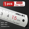 Deli Stainless Steel Ruler 15/20/30cm Metal Measuring Tool for School & Office