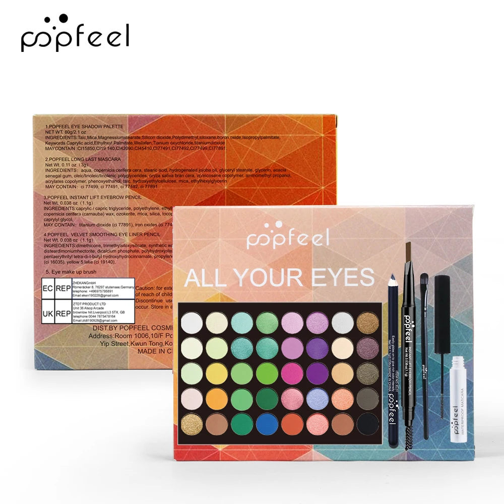 POPFEEL Eye Makeup Set – Palette, Liner, Mascara & More!