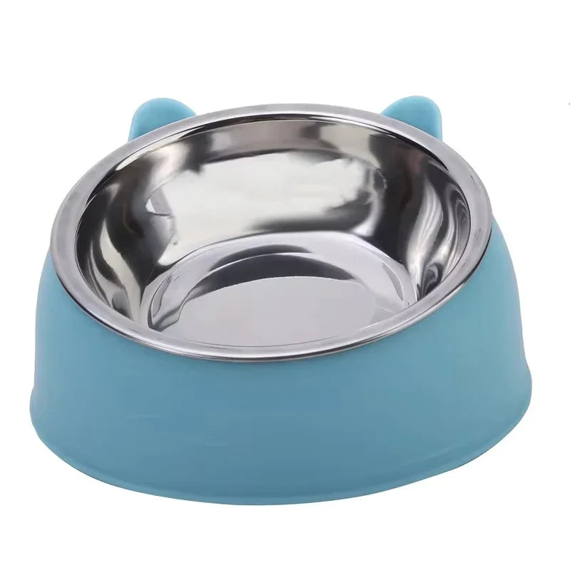 Inclined Cat Bowl – Cute Stainless Steel Feeding Bowl for Kittens & Puppies