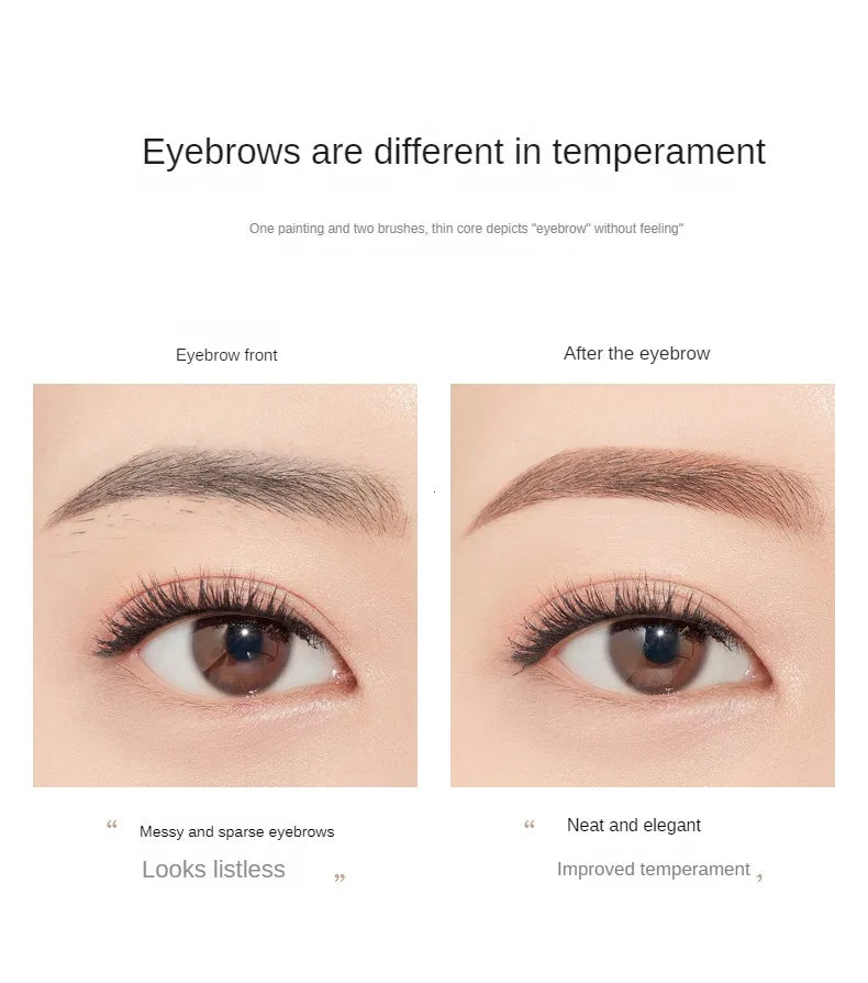 2-in-1 Waterproof Eyebrow Pencil – 5 Colors, Long-Lasting Tattoo Brush