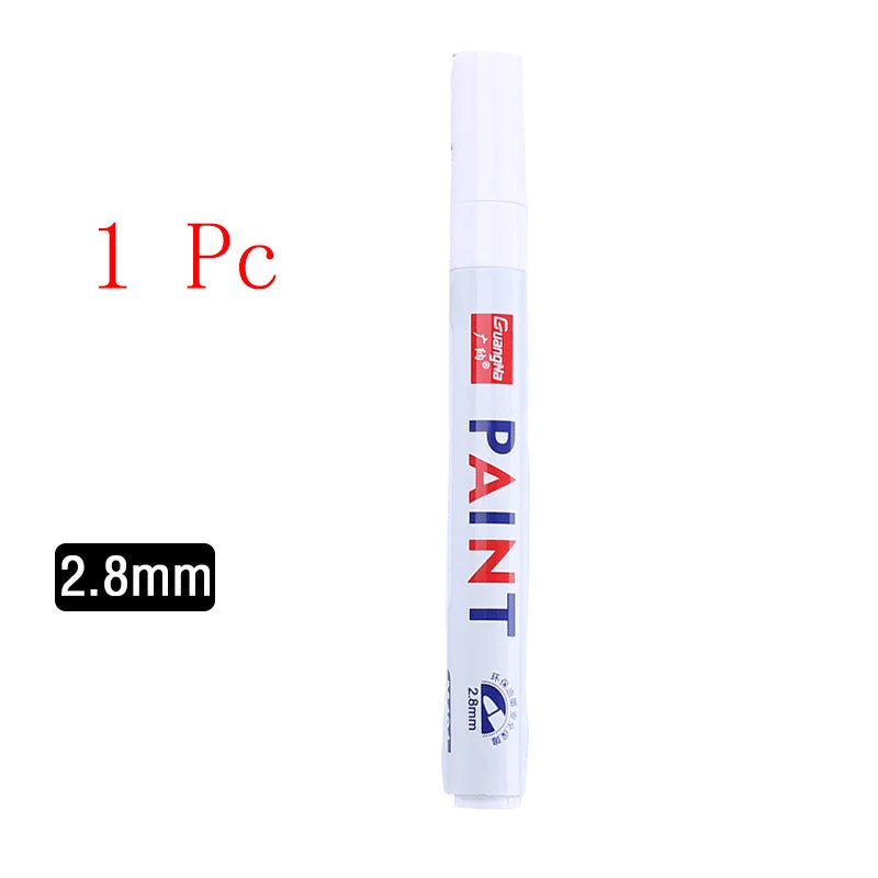 White Marker Pen Set Waterproof Oily Ink for DIY Sketch & Writing