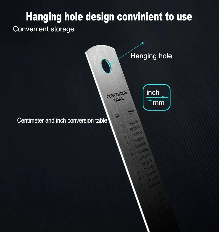 Deli Stainless Steel Ruler 15/20/30cm Metal Measuring Tool for School & Office
