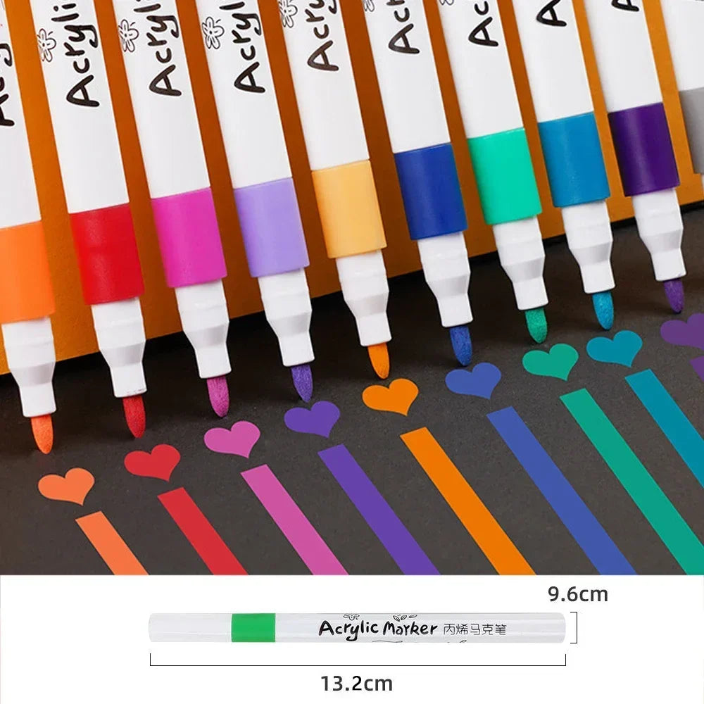 12-80 Color Acrylic Paint Markers Set Soft Tip for Art & DIY Surfaces