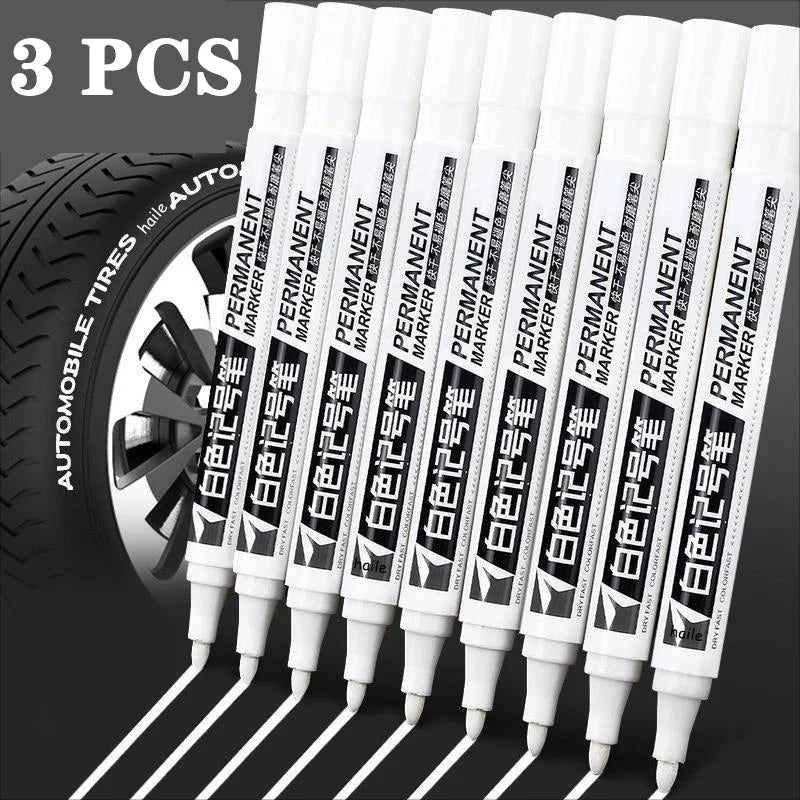 White Marker Pen Set Waterproof Oily Ink for DIY Sketch & Writing