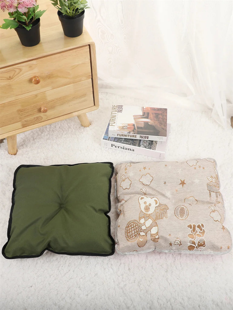 Foldable Pet Tent Nest – Breathable Semi-Closed Outdoor Bed with Cooling Pad