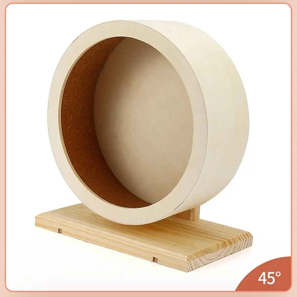 Golden Bear Silent Wooden Hamster Wheel with Cork Pad