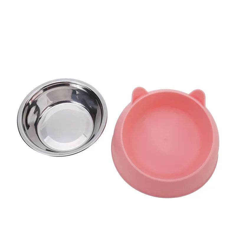 Inclined Cat Bowl – Cute Stainless Steel Feeding Bowl for Kittens & Puppies