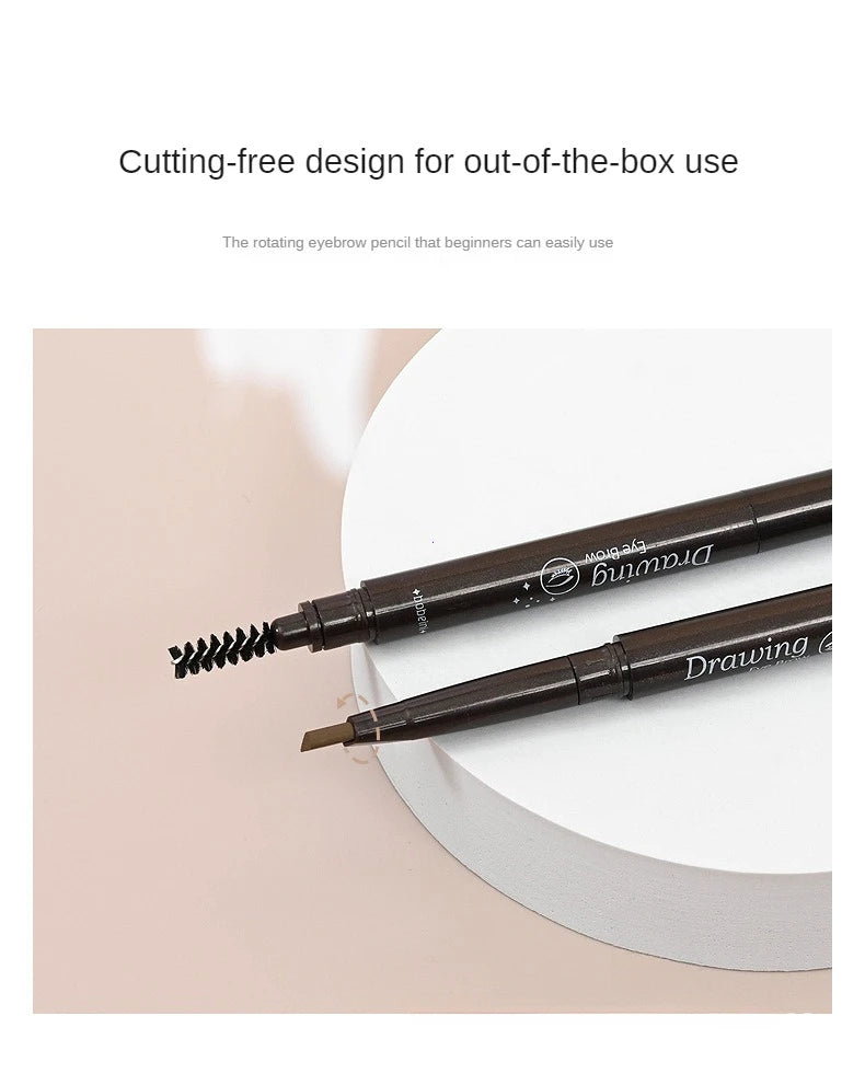 2-in-1 Waterproof Eyebrow Pencil – 5 Colors, Long-Lasting Tattoo Brush