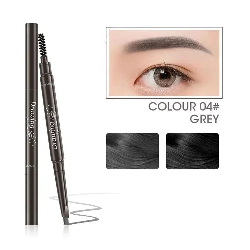 2-in-1 Waterproof Eyebrow Pencil – 5 Colors, Long-Lasting Tattoo Brush