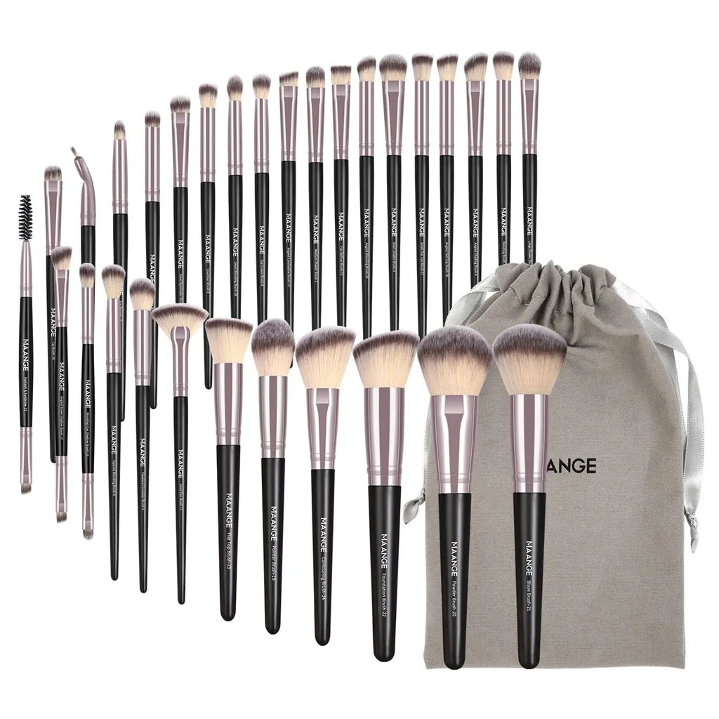 MAANGE 30-Pc Professional Makeup Brush Set with Bag