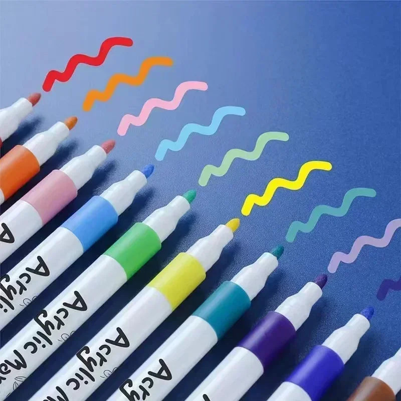 12-80 Color Acrylic Paint Markers Set Soft Tip for Art & DIY Surfaces