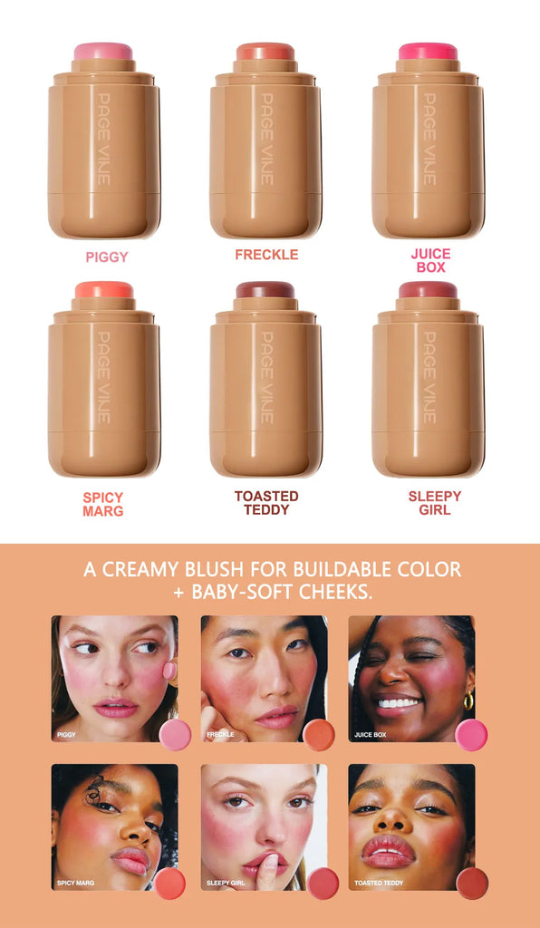 PAGE VINE Pocket Blush Stick – 6-in-1 Lip & Cheek Balm