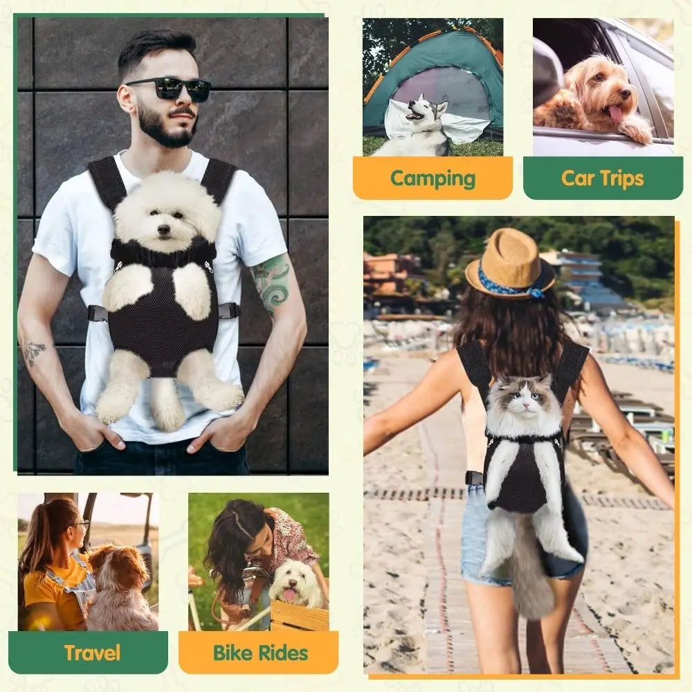 Adjustable Pet Carrier Backpack – Front Pack for Small Dogs & Cats