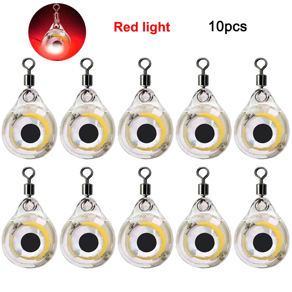 10Pcs Fishing Lure Lights – Mini Eye-Shaped LED Bait for Night Fishing