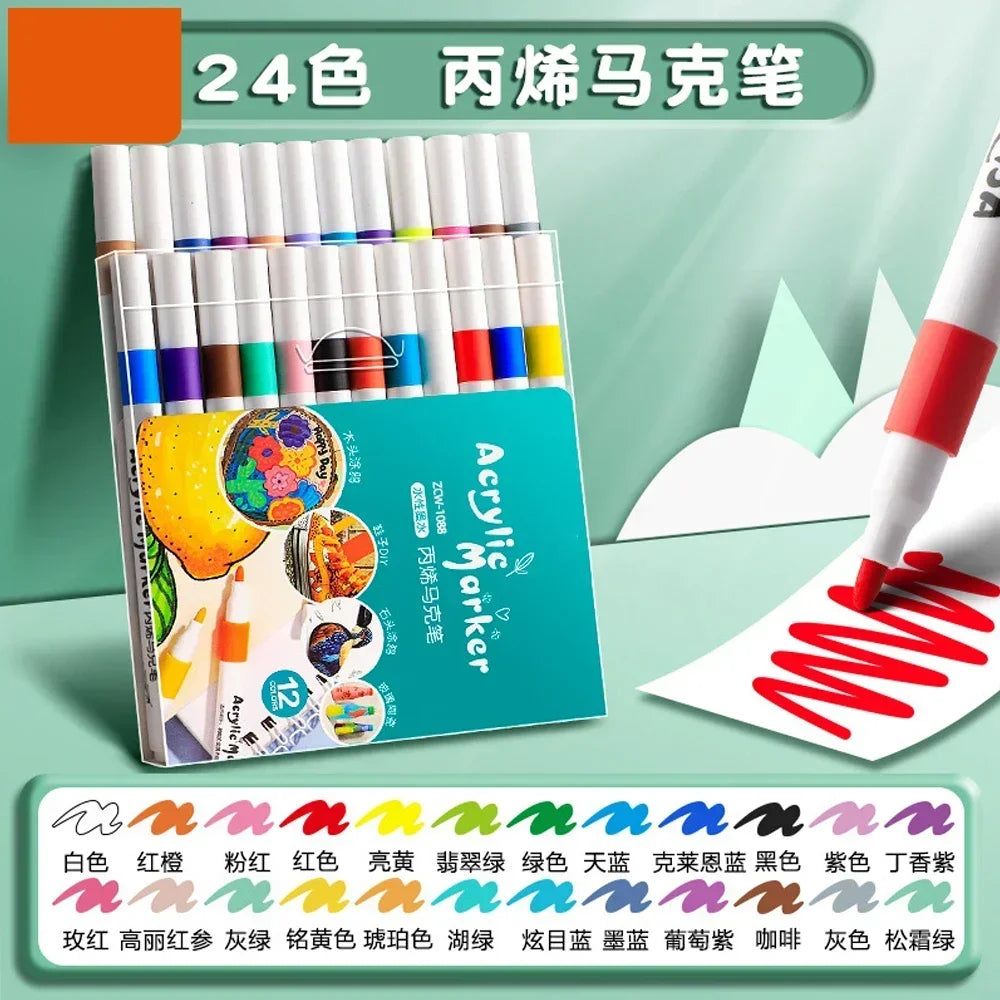 12-80 Color Acrylic Paint Markers Set Soft Tip for Art & DIY Surfaces