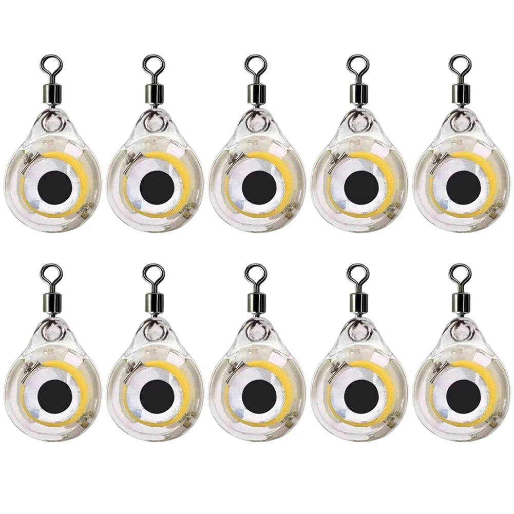 10Pcs Fishing Lure Lights – Mini Eye-Shaped LED Bait for Night Fishing