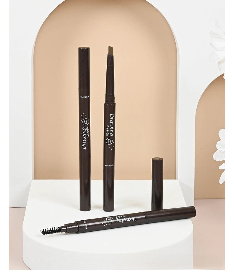 2-in-1 Waterproof Eyebrow Pencil – 5 Colors, Long-Lasting Tattoo Brush