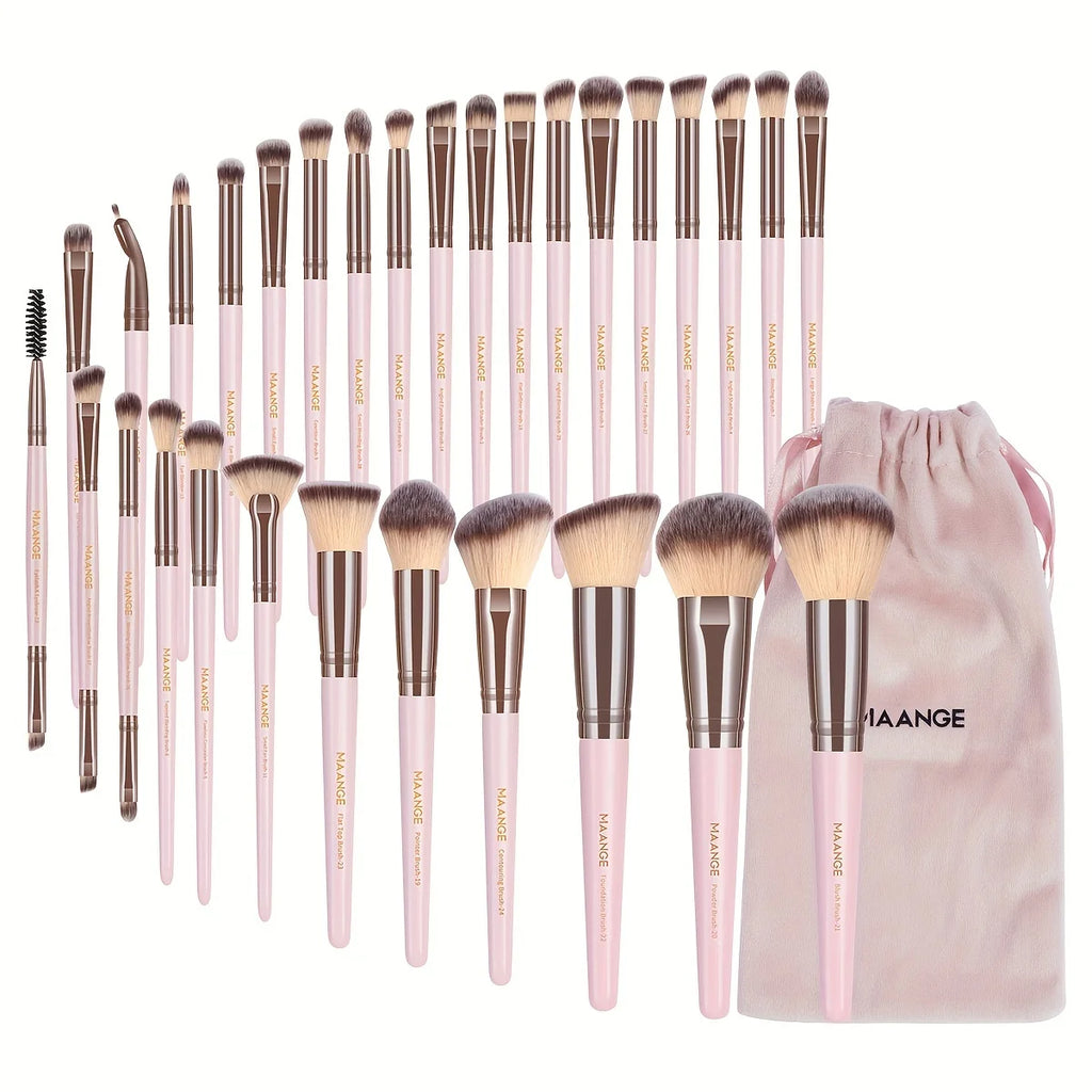 MAANGE 30-Pc Professional Makeup Brush Set with Bag