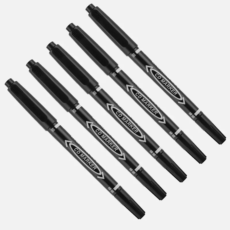 5/10 Pcs Twin Tip Permanent Marker Black/Blue/Red Oil Marker Pen Fine Nid Marker Ink Stationery School & Office Supplies