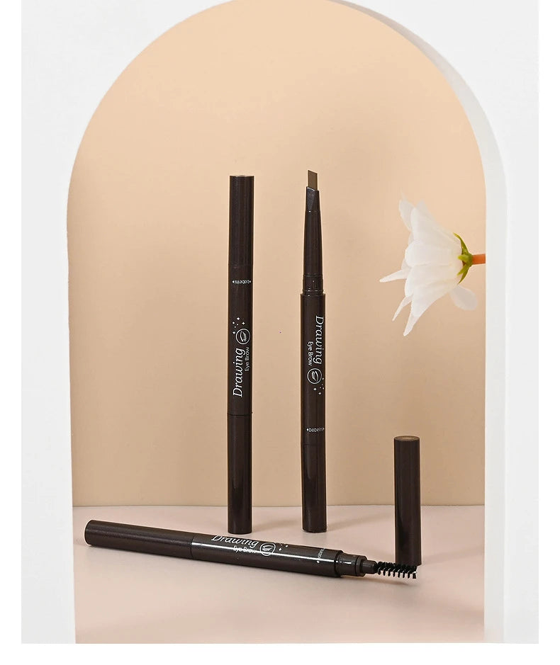 2-in-1 Waterproof Eyebrow Pencil – 5 Colors, Long-Lasting Tattoo Brush