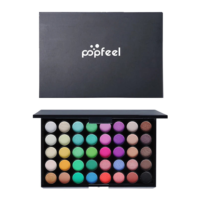 POPFEEL 40-Color Eyeshadow Palette – Long Lasting & Easy Blend