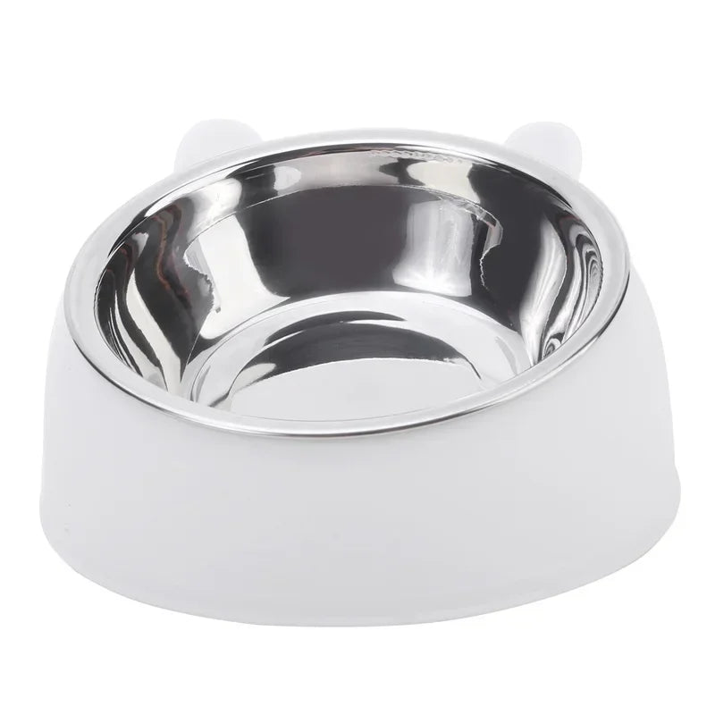 Inclined Cat Bowl – Cute Stainless Steel Feeding Bowl for Kittens & Puppies